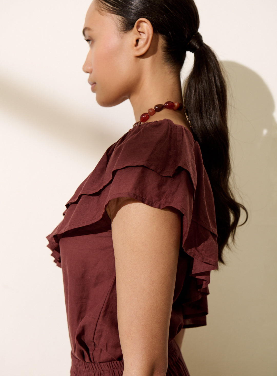 Blouse Timeo Uni 126 Brown