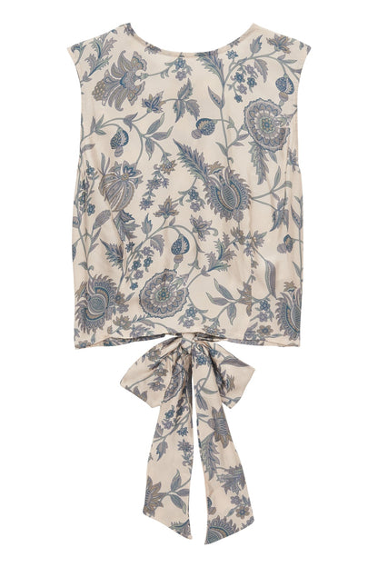 Women Lightweight Sleeveless Blouse Chiffon - Ecru