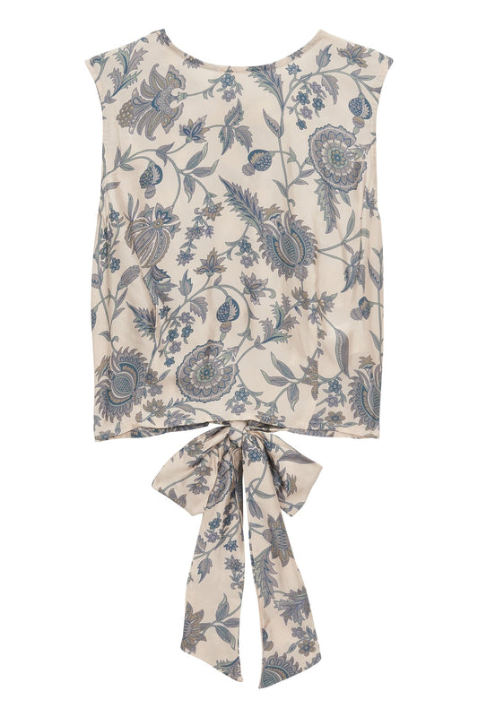 Women Lightweight Sleeveless Blouse Chiffon - Ecru