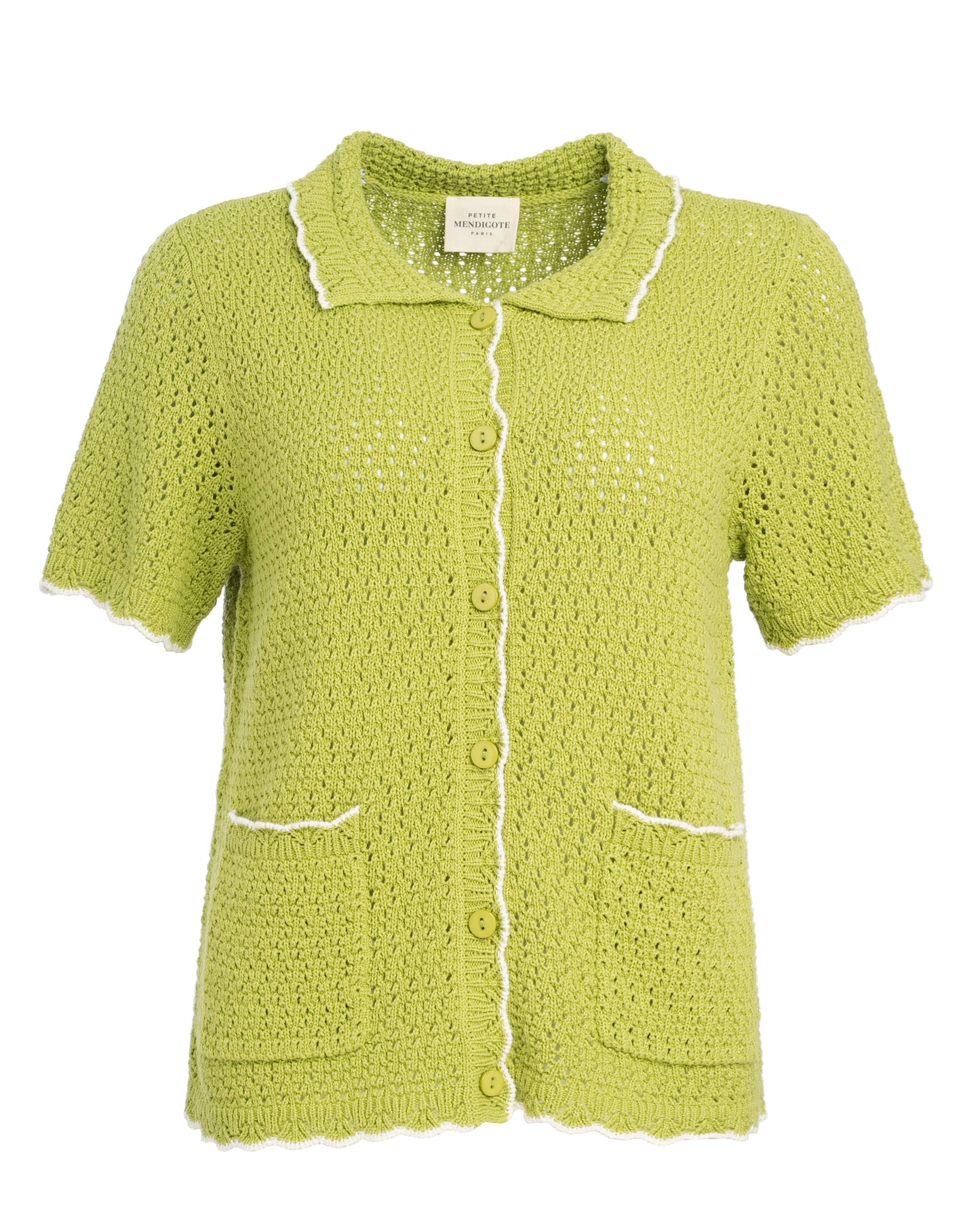 Women Cardigan 100% Superfine Merino Wool - Pistache
