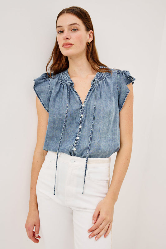 Denim Blouse Aviva 2697 Blue-Ridge
