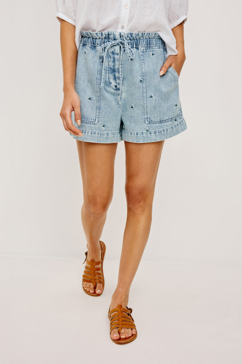 Denim Shorts Foster 8596 Ivory-Carnations