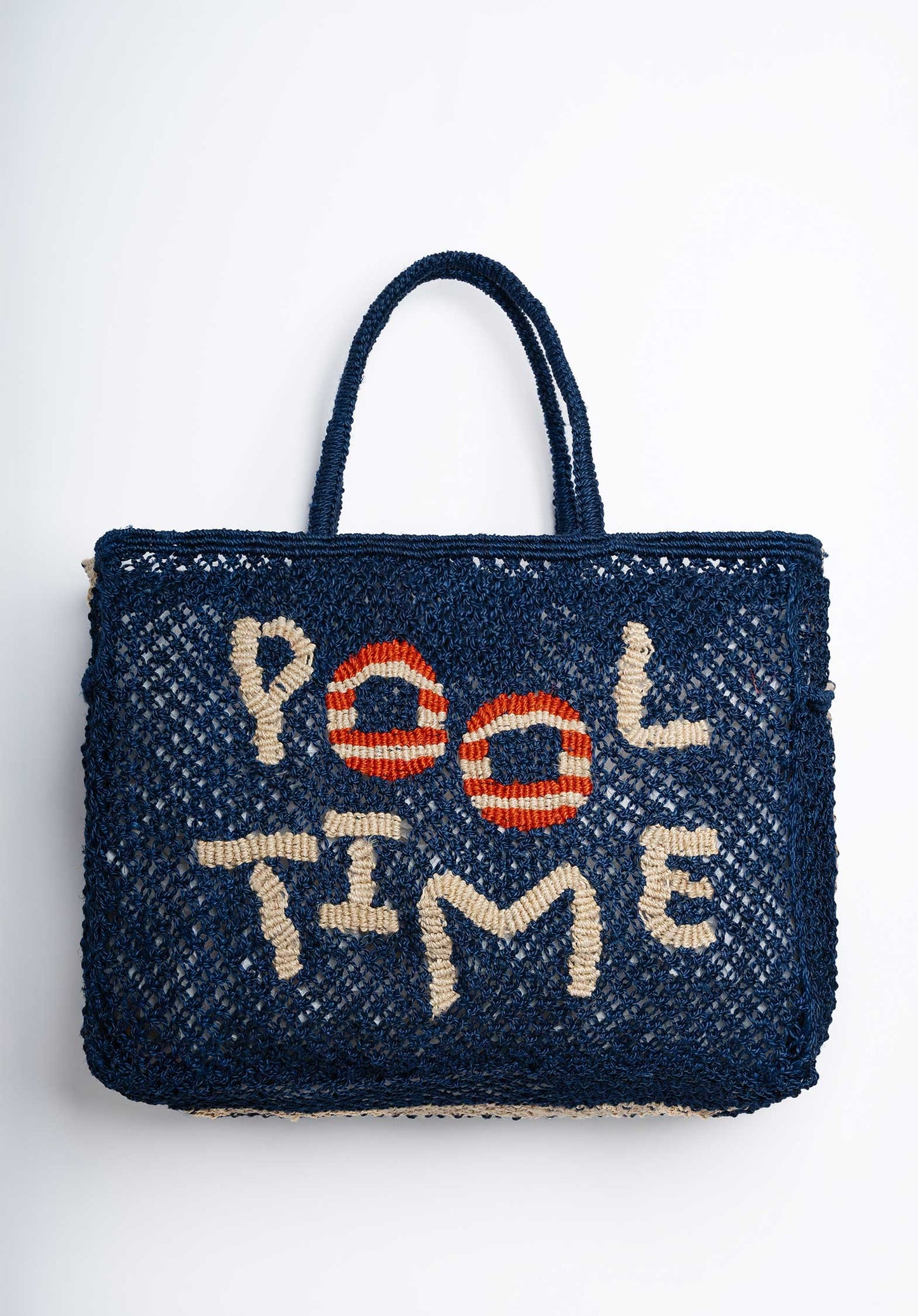 The Jacksons Beach Bag Barry Pool Time -  Jute Tote Indigo