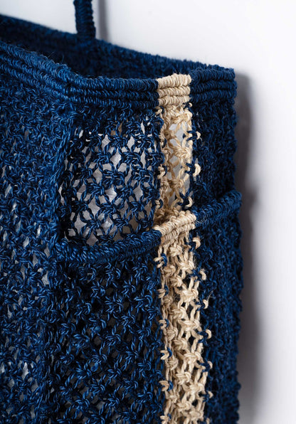 The Jacksons Beach Bag Barry Pool Time -  Jute Tote Indigo