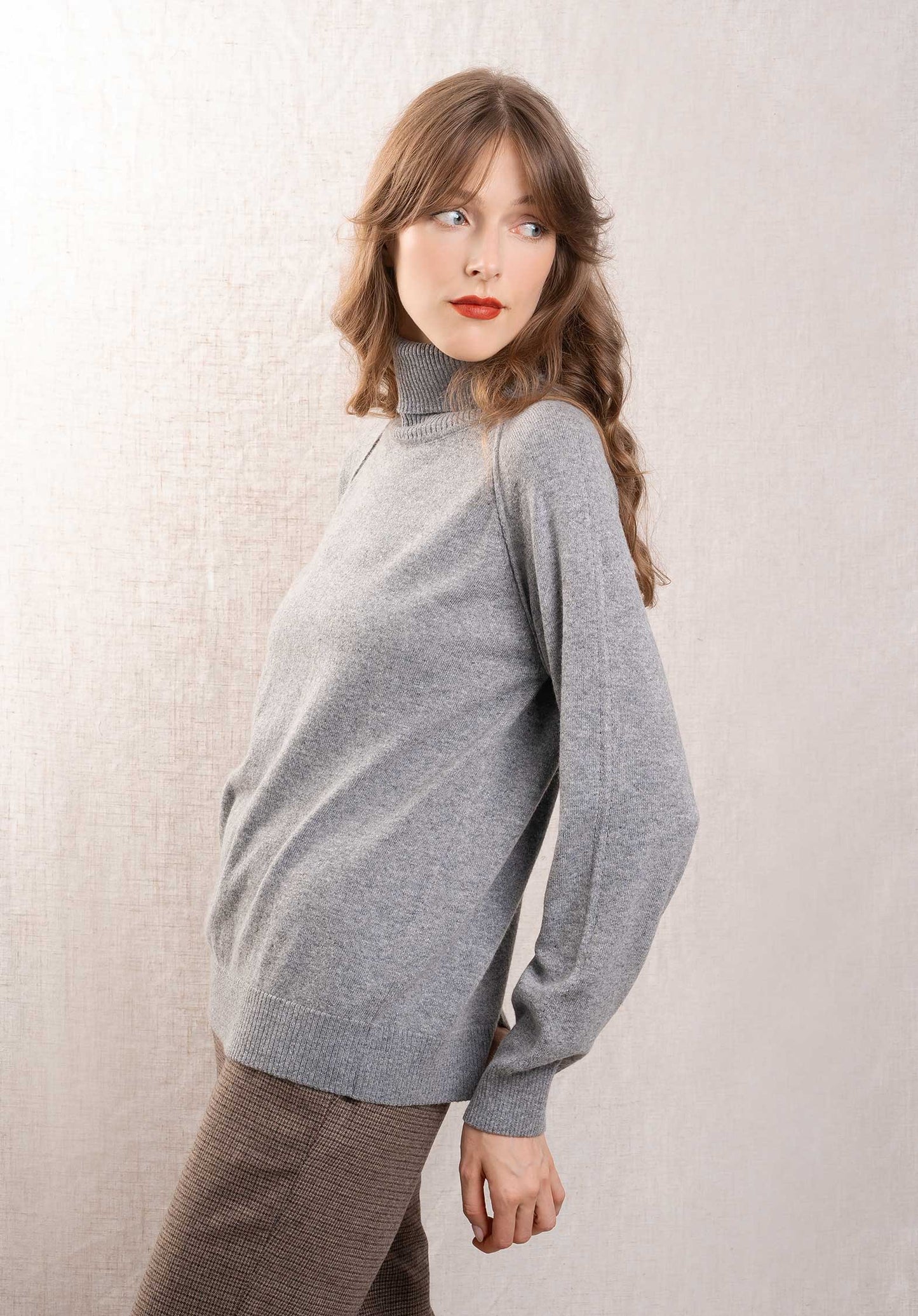 Turtleneck Knitted Paremo 9873 Gris