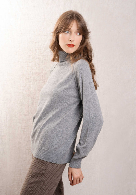 Turtleneck Knitted Paremo 9873 Gris