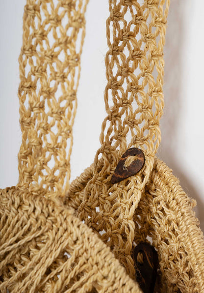 The Jacksons – Bottle Betty Jute Beach Bag in Mustard