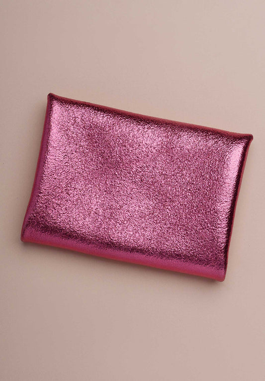 Les Cleias | Pouch Double Leather Bag - Deep Rose-Fonce