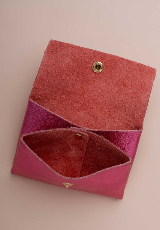 Les Cleias | Pouch Double Leather Bag - Deep Rose-Fonce