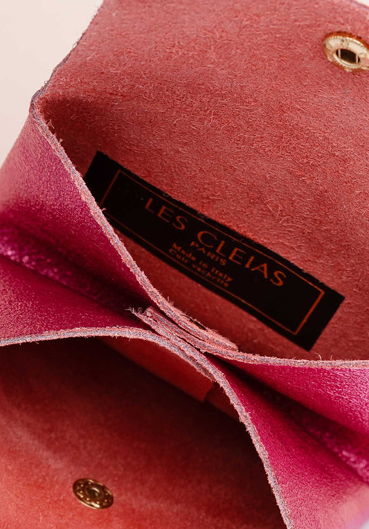 Les Cleias | Pouch Double Leather Bag - Deep Rose-Fonce