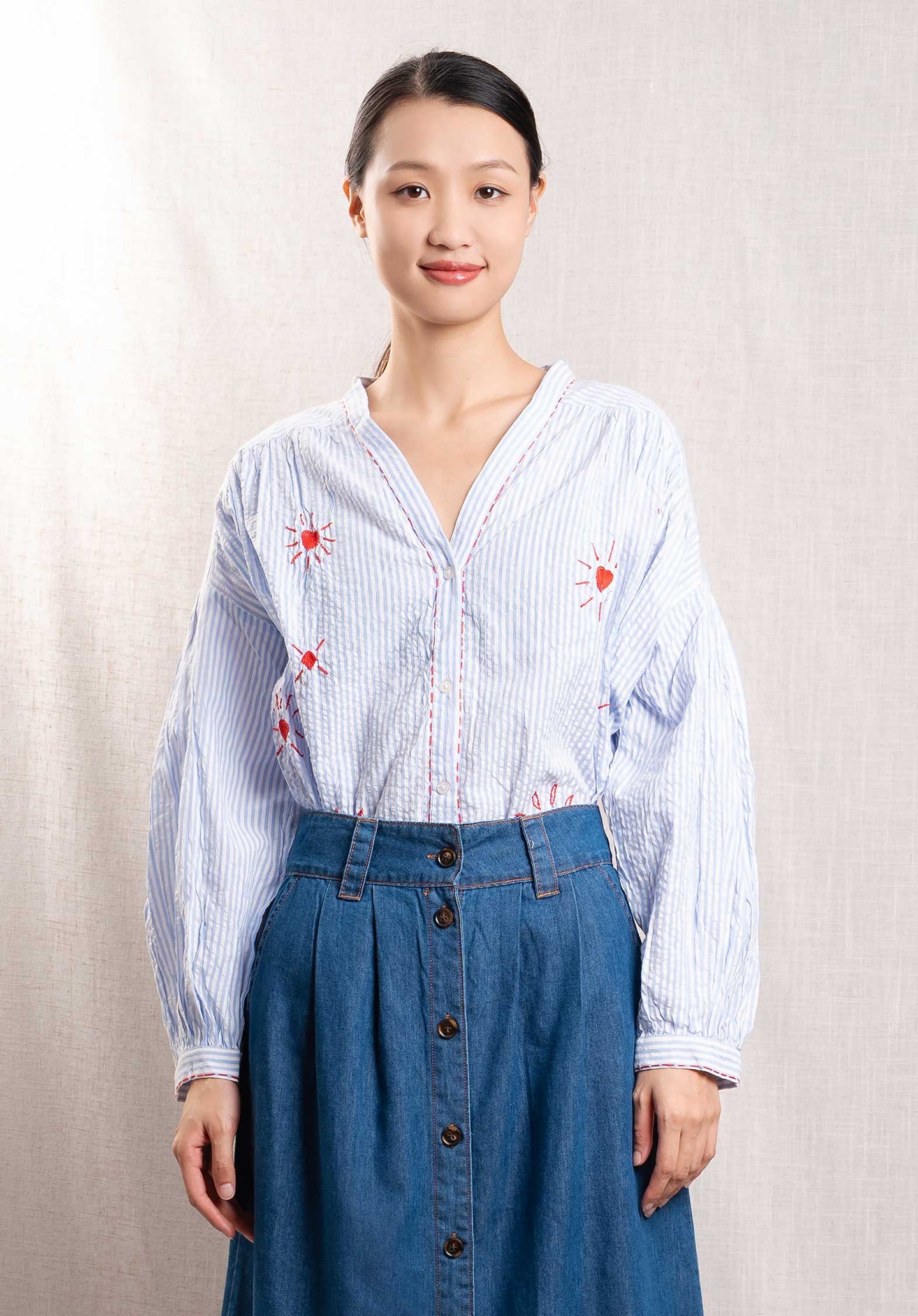 Blouse 146924 Blue-Stripe