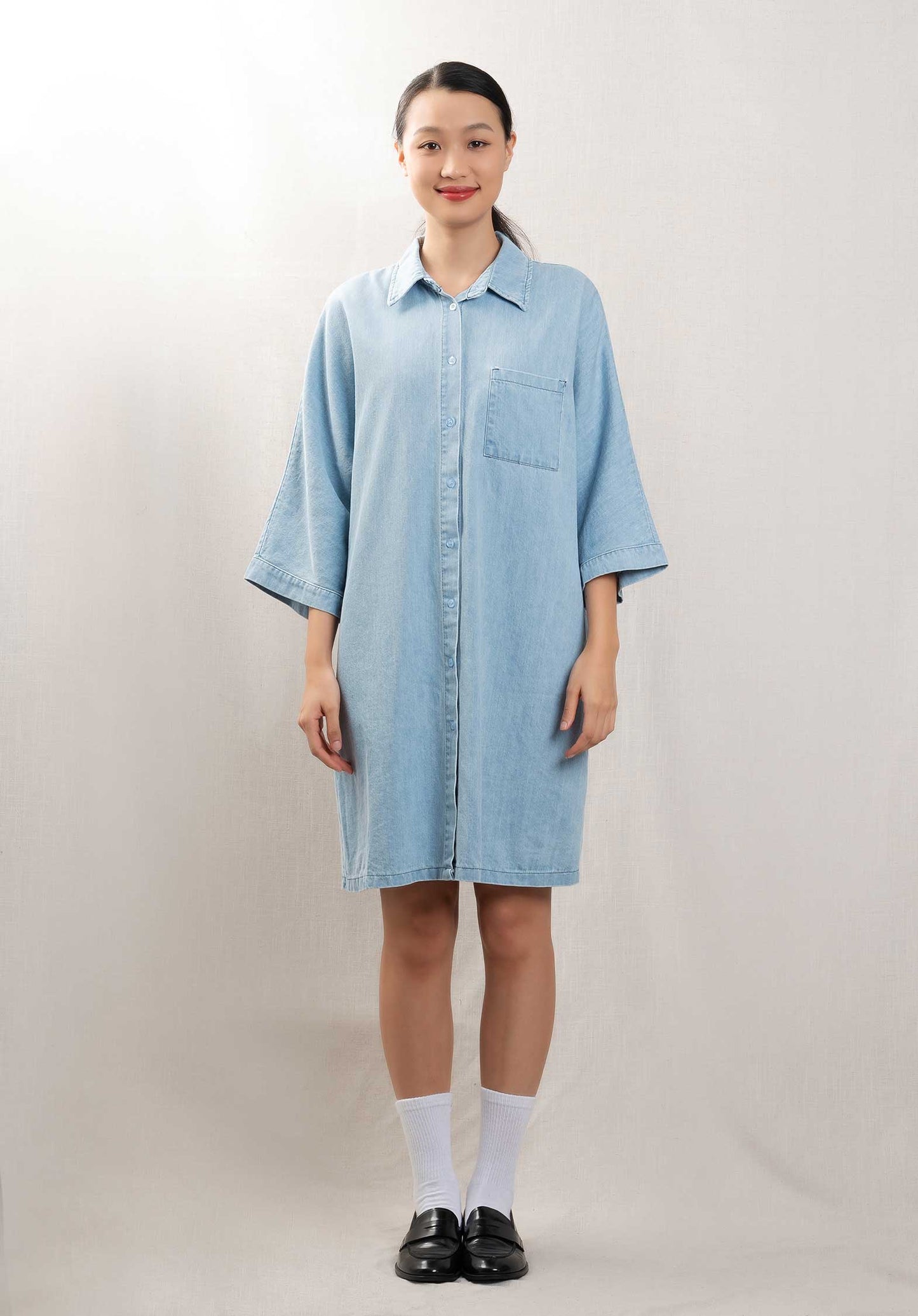 Denim Dress 595 Light-Blue
