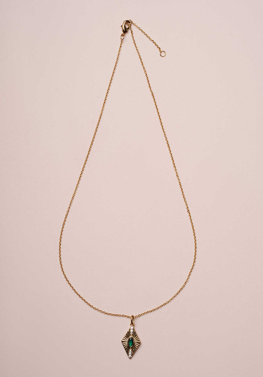 Necklace 23ptpnk19 Liz Collier Green