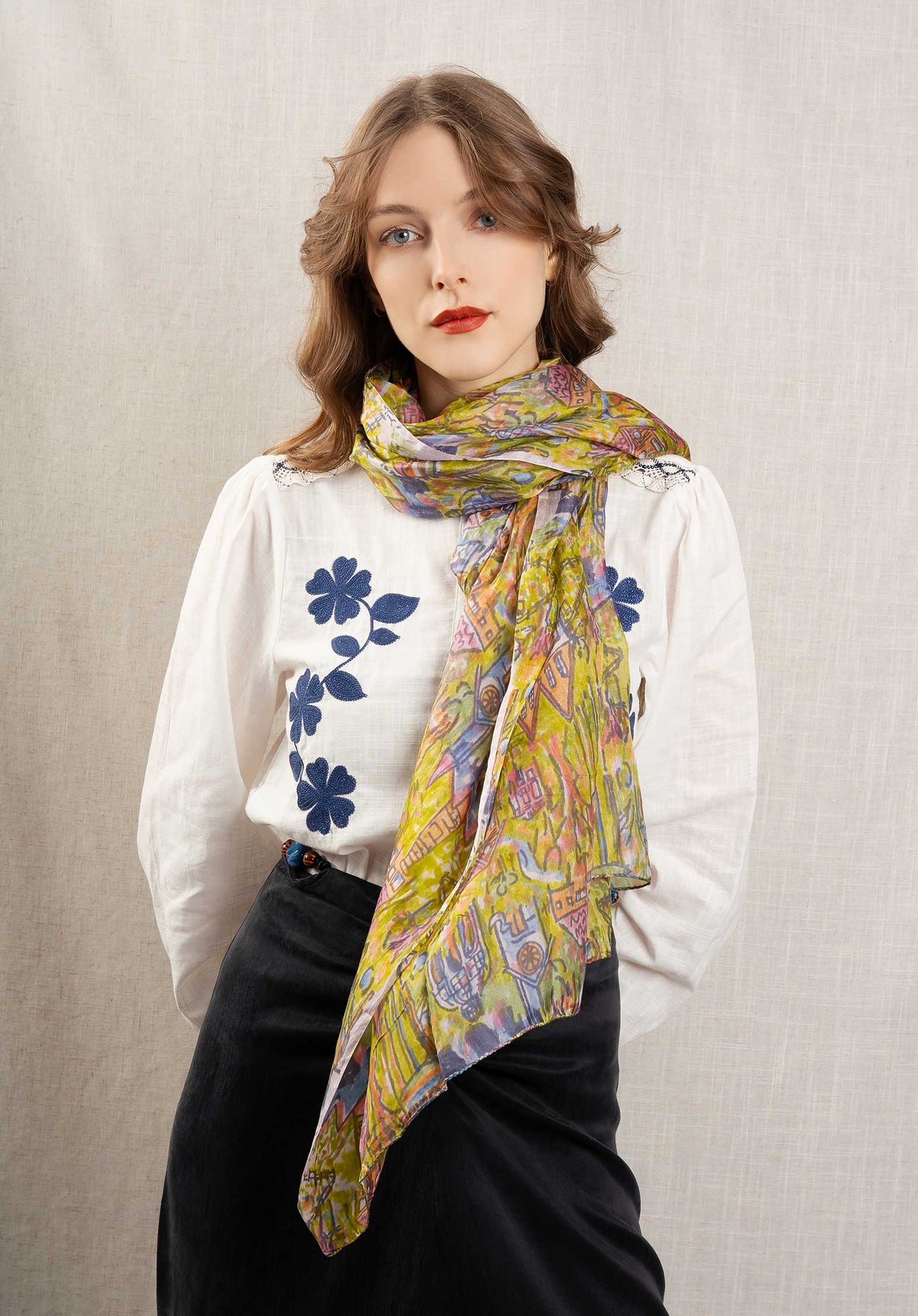 Scarf 64650 Silk Scarf Xiwikj-S-World