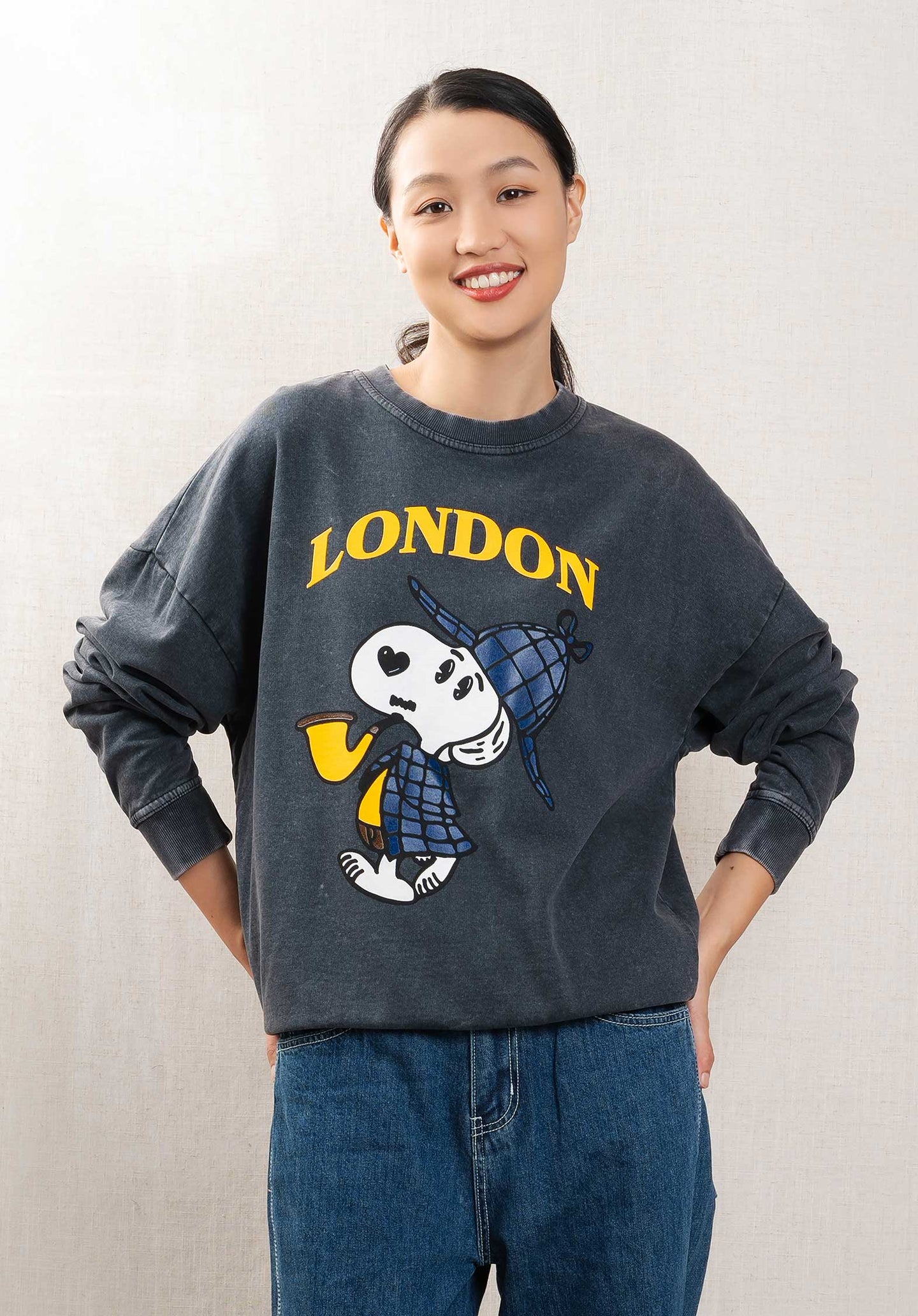 Sweatshirt London Snoopy Grey