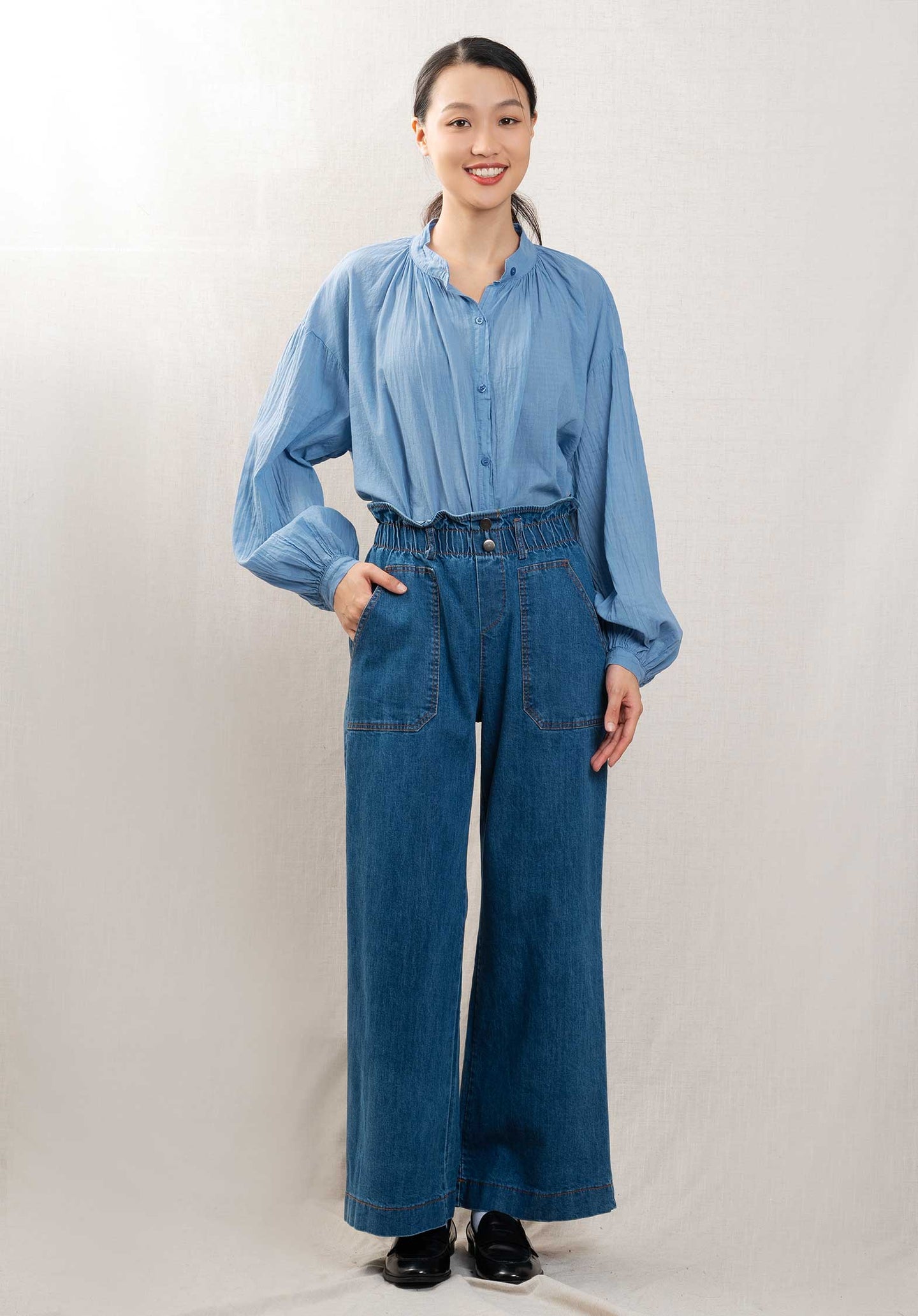 Blouse 18718ara Light-Blue