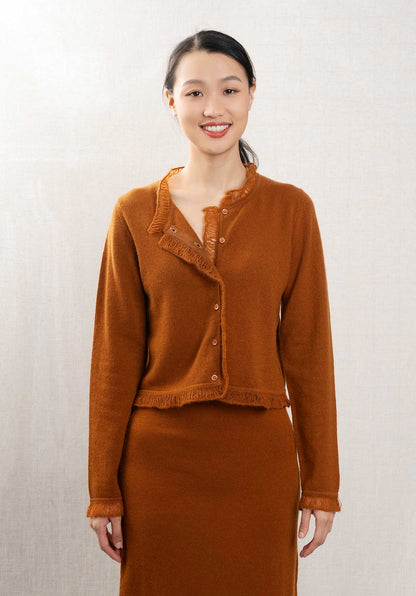 Cardigan Cashmere Fri Car Brown