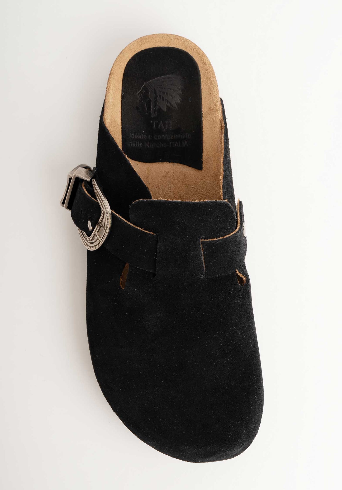 Sandal Sabot Suede Nero