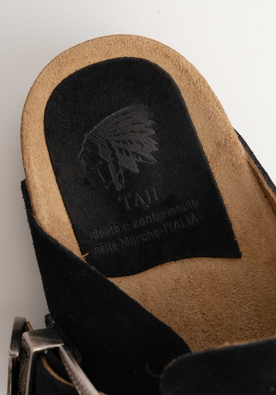Sandal Sabot Suede Nero