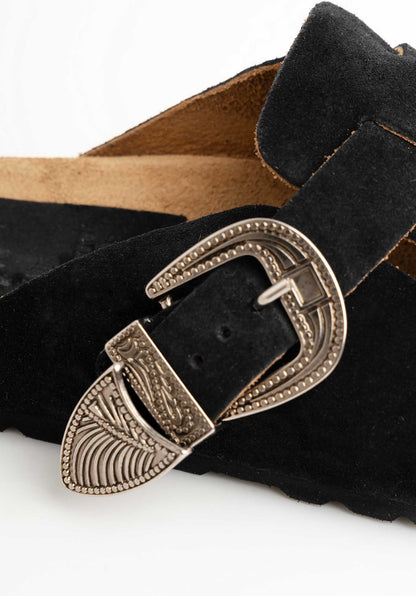 Sandal Sabot Suede Nero