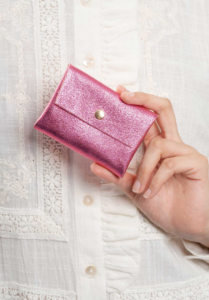 Les Cleias | Pouch Double Leather Bag - Deep Rose-Fonce