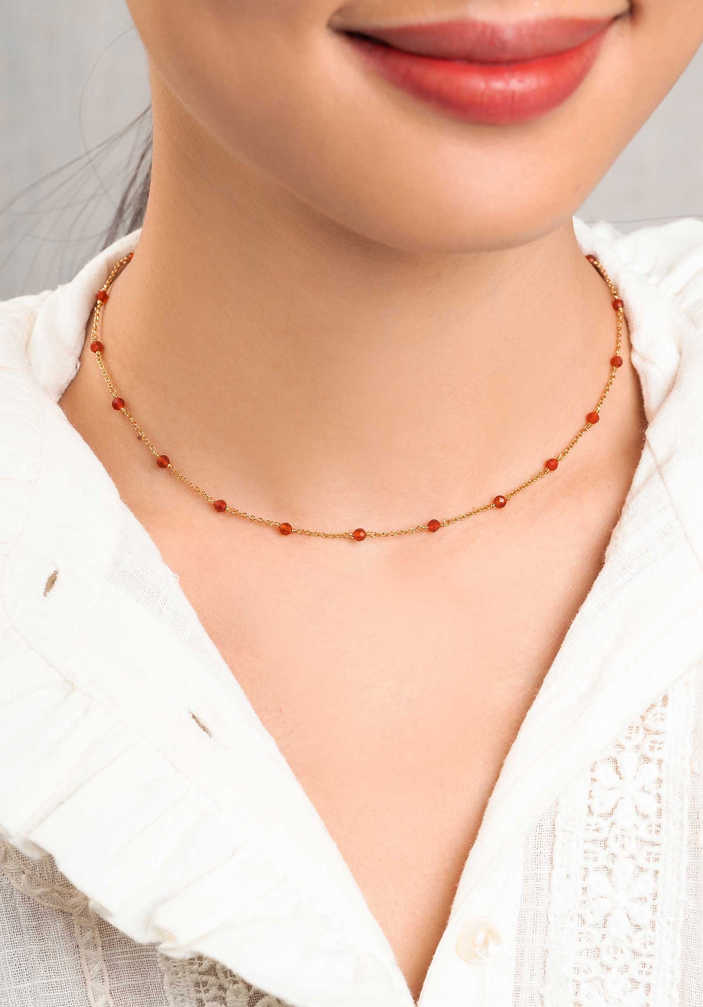Necklace Dilara Stone Nec Red-Agathe