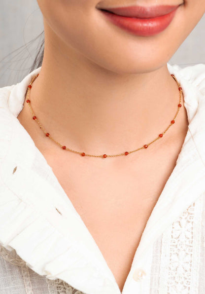 Necklace Dilara Stone Nec Red-Agathe