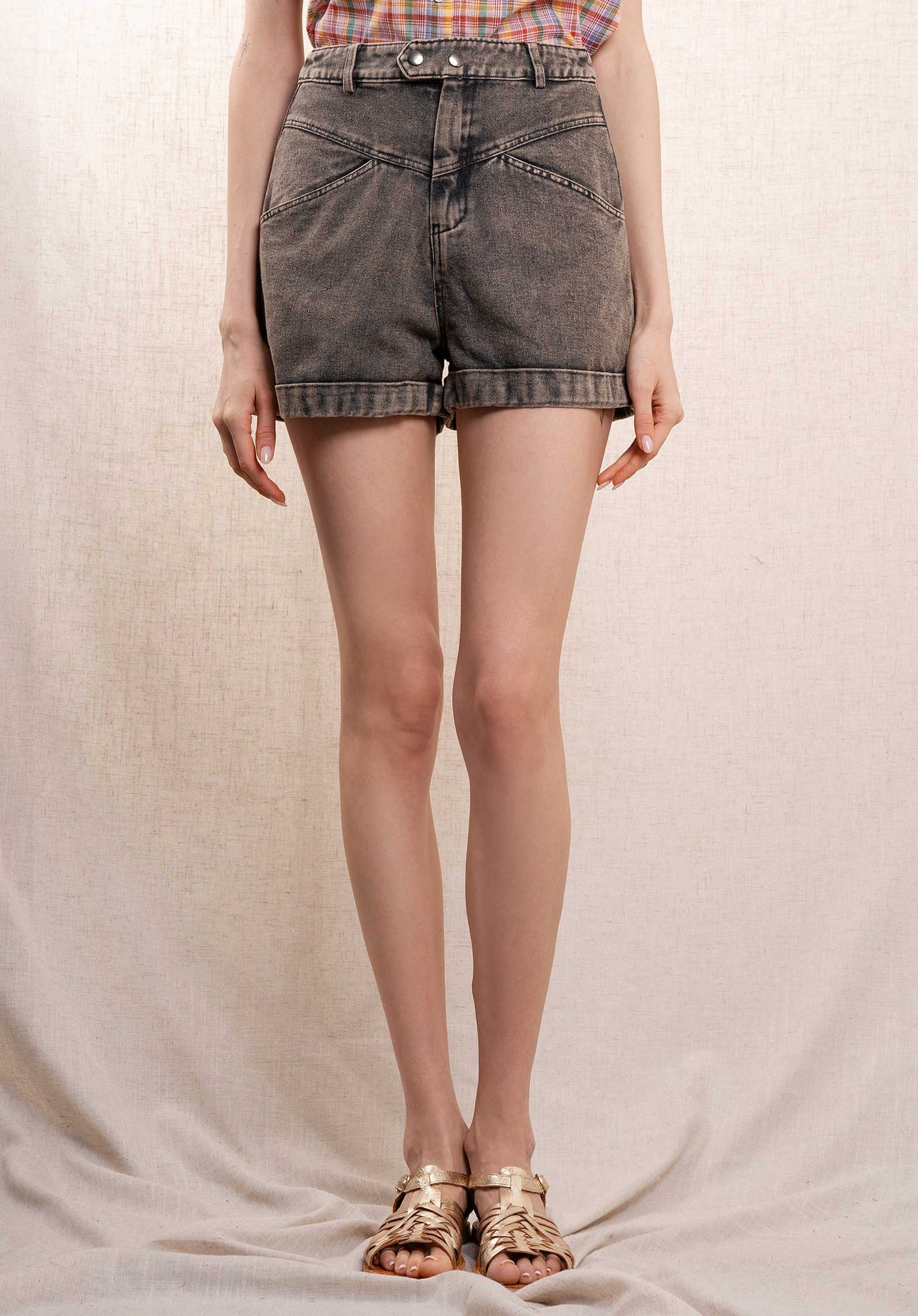 Denim Shorts P120 Dark-Grey