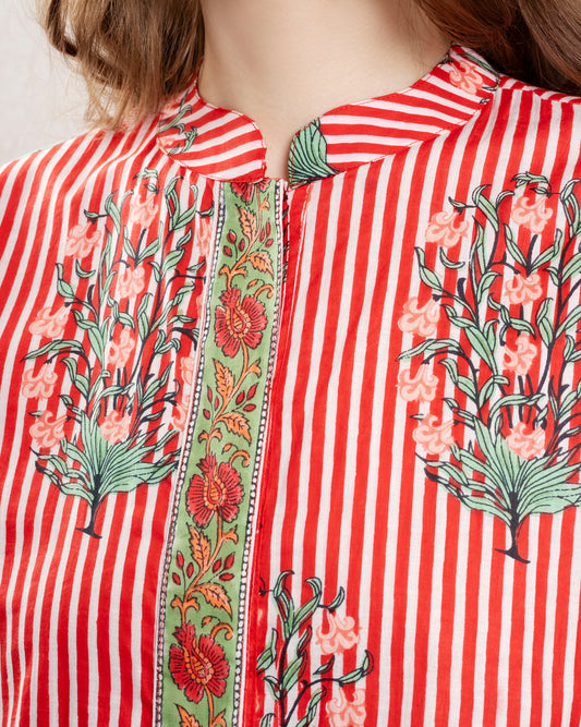 Dress Comporta Kaftan Cherry-Stripes