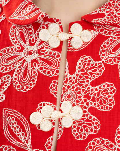 Blouse Bibi Red-Flowers