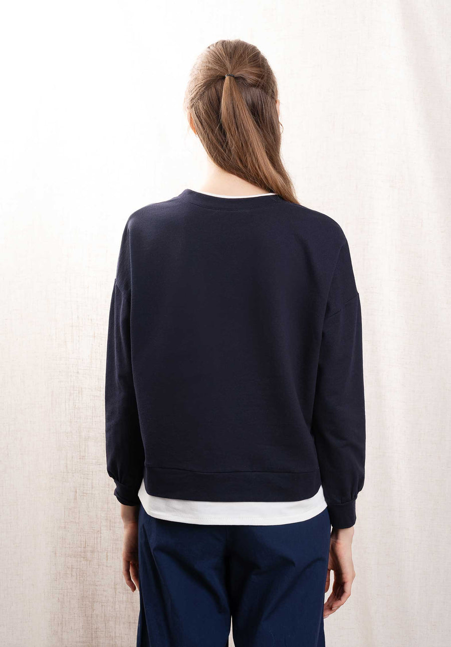 Sweatshirt A1895 Blu-Scuro