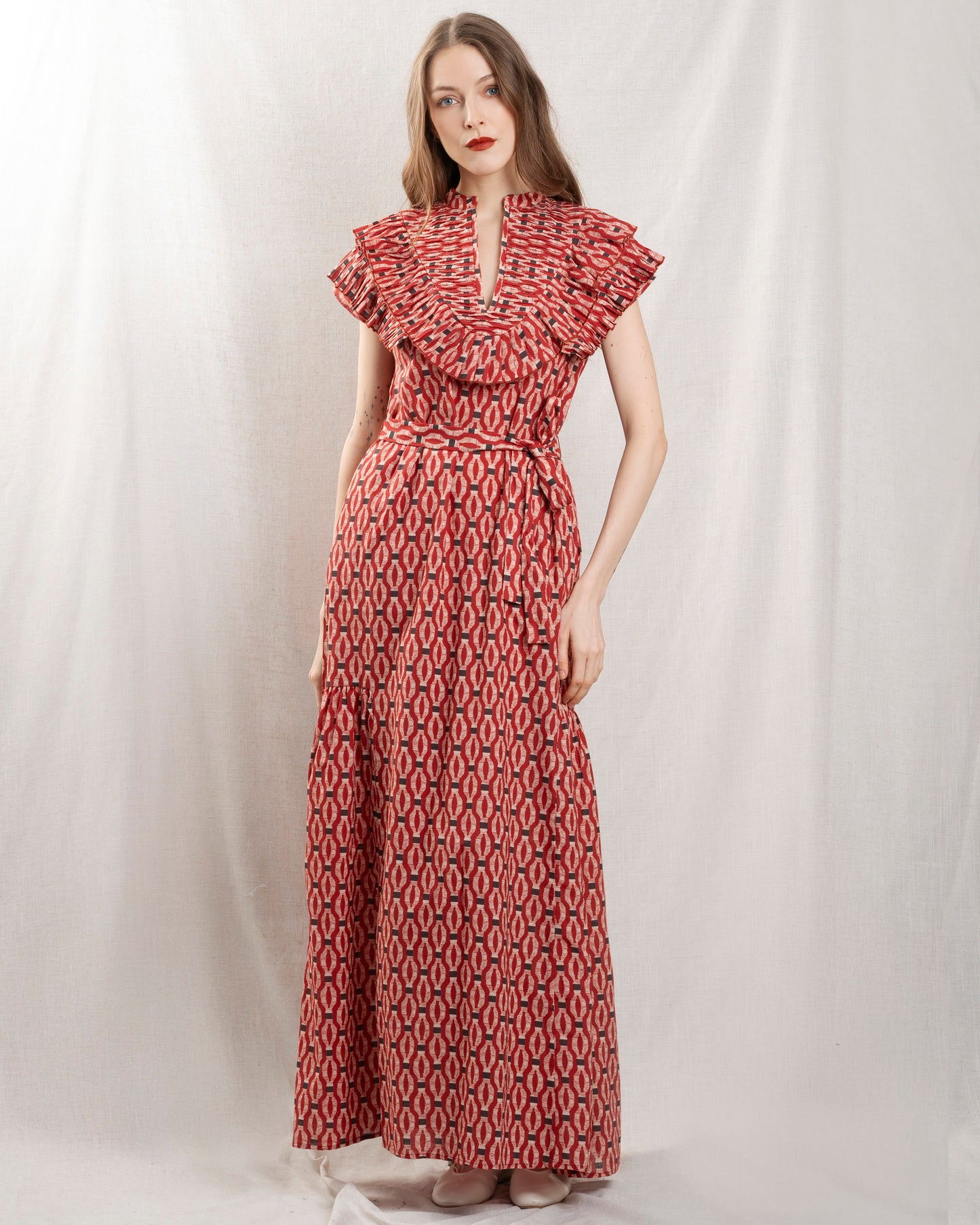 Dress Daytona Dress Red-Chain-Pattern