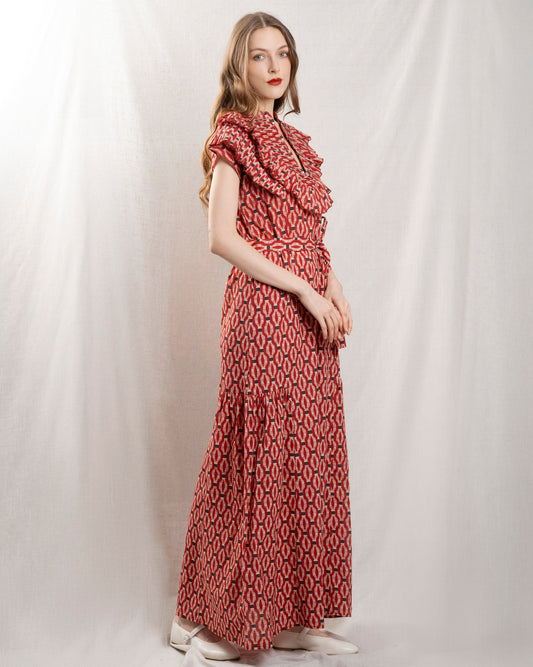 Dress Daytona Dress Red-Chain-Pattern