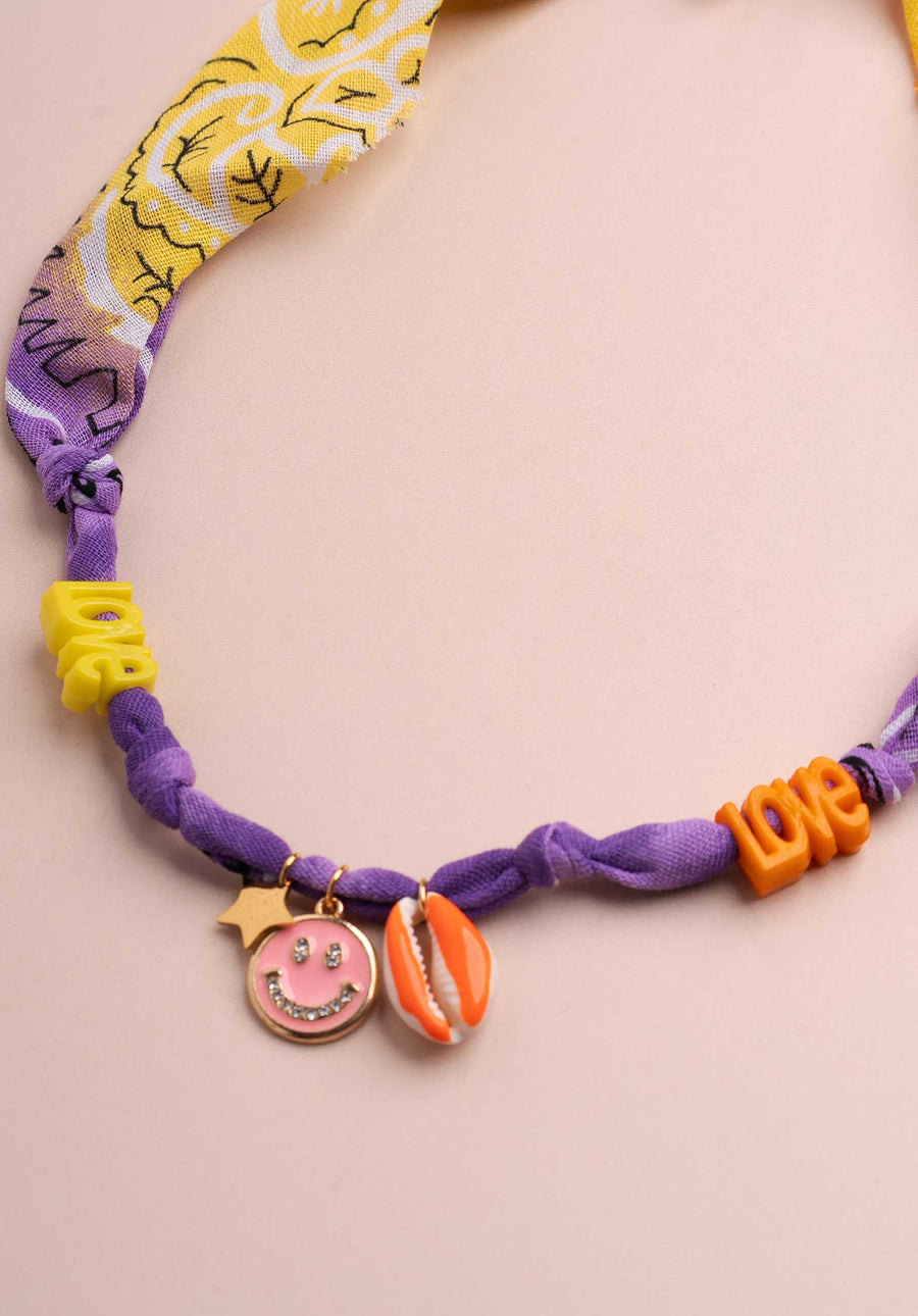 Necklace Good Jaune V Good Jaune Viole Smile-Love