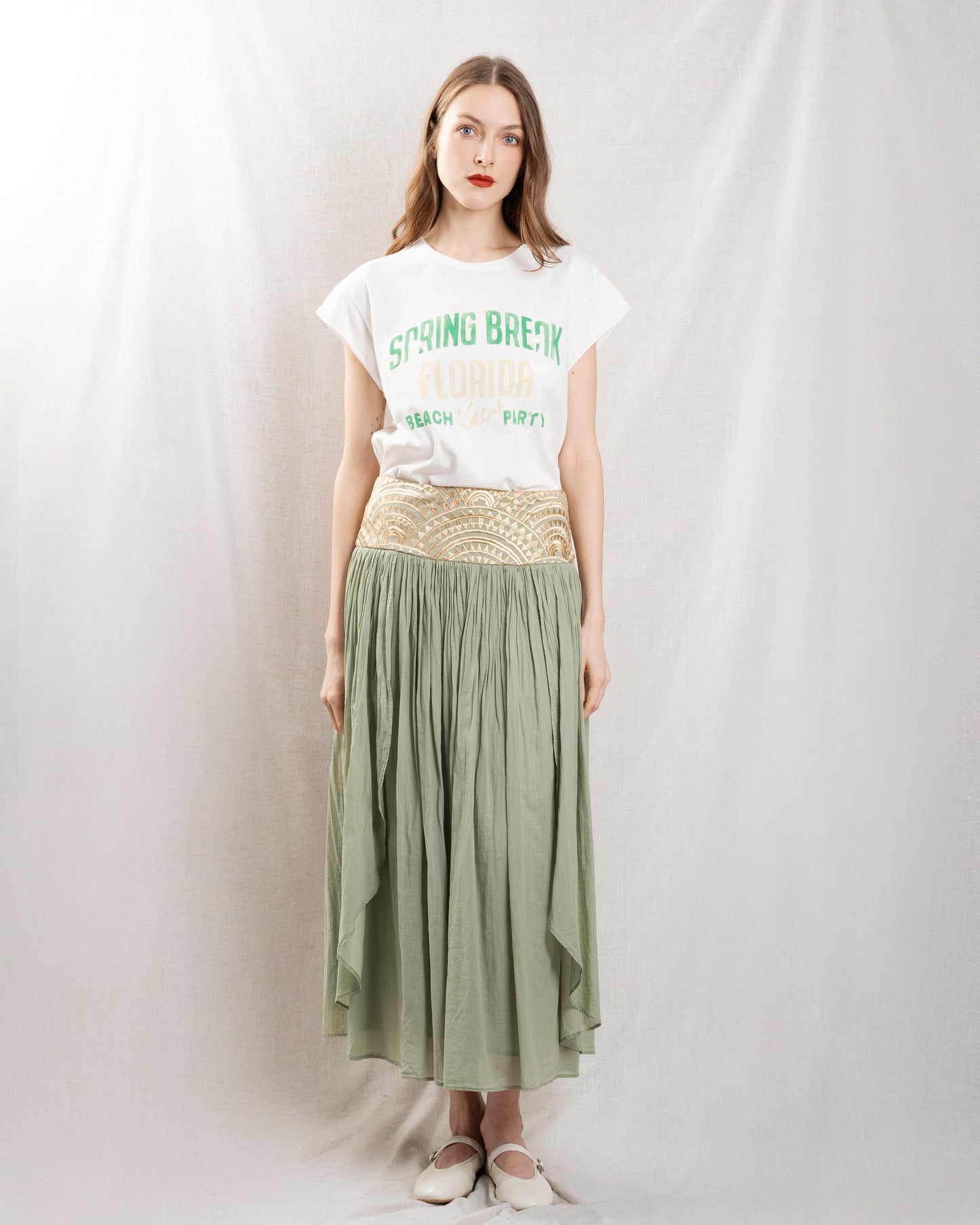 Skirt 3112013 Sage-Gold