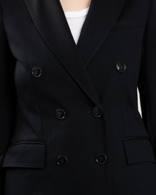 Circolo 1901 | Double-Breasted Piqué Jacket - Black Nero