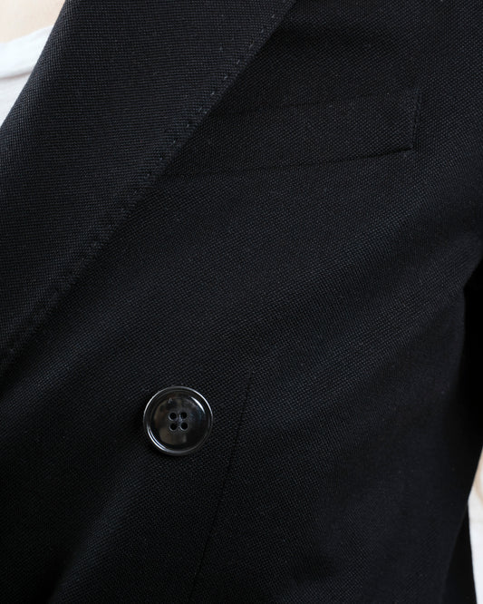Circolo 1901 | Double-Breasted Piqué Jacket - Black Nero
