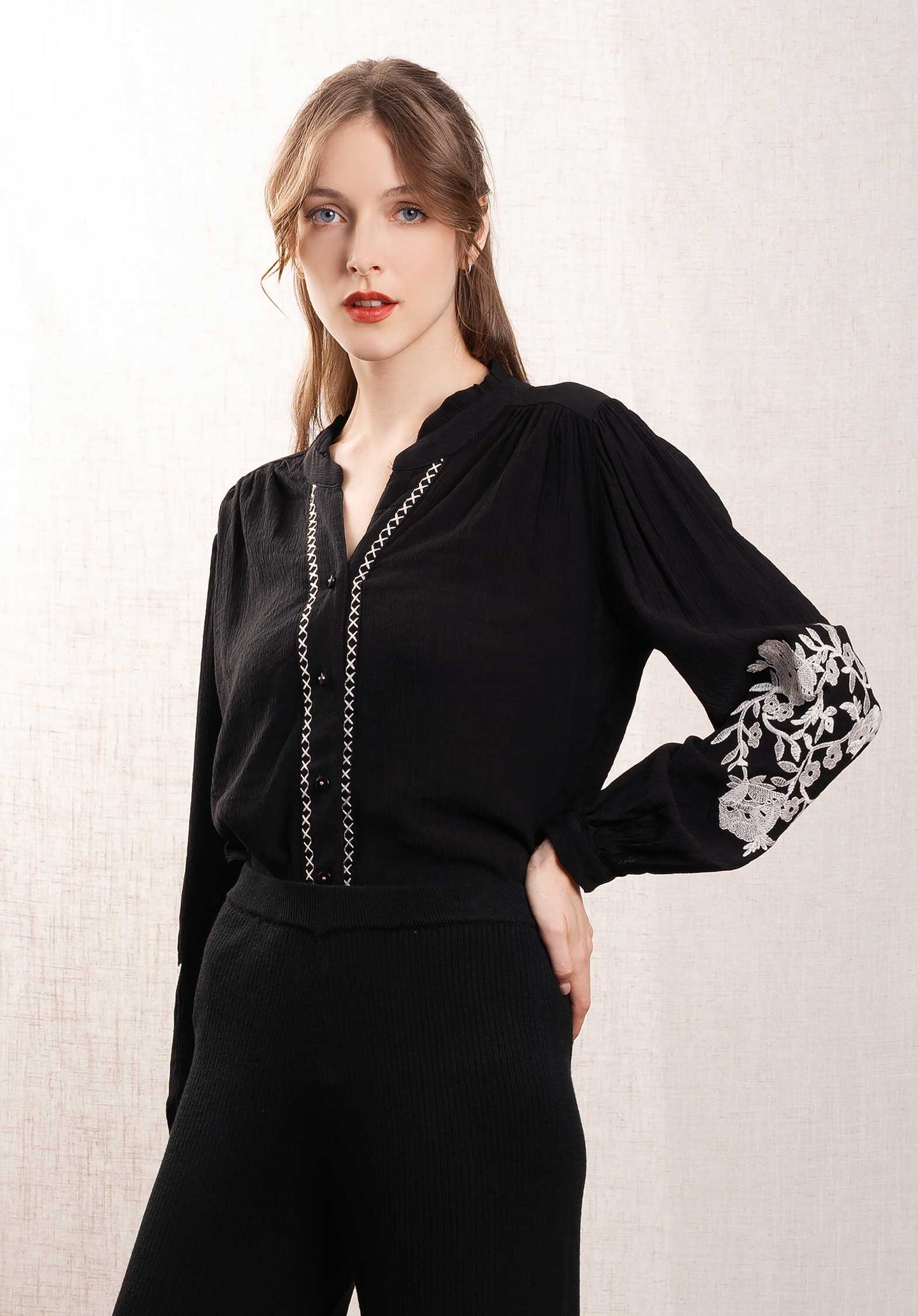 Blouse F21023 Noir