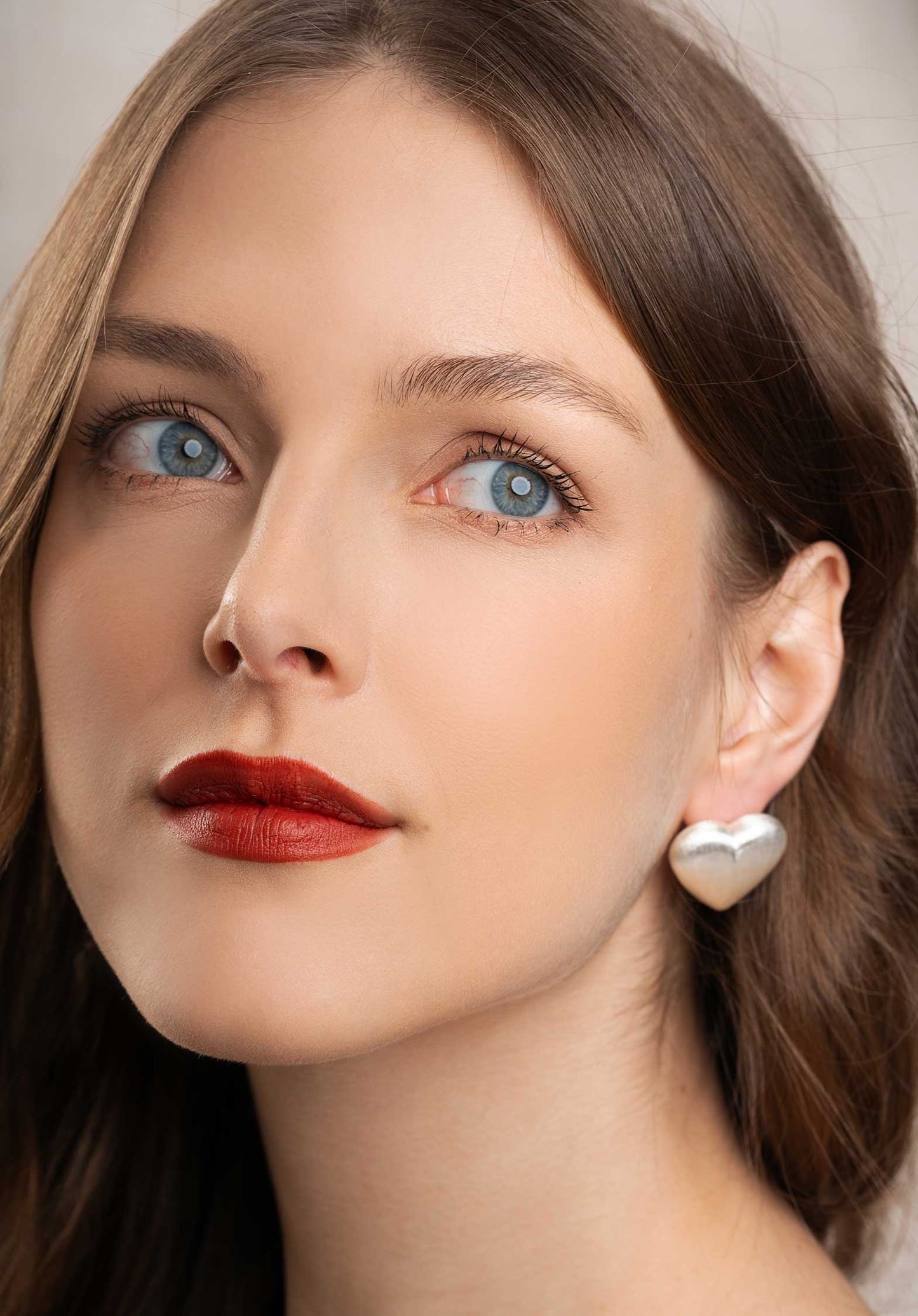 Earring Chrome Heart Silver