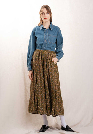 Skirt Lola 02lopcfd Vintage-Floral-Olive