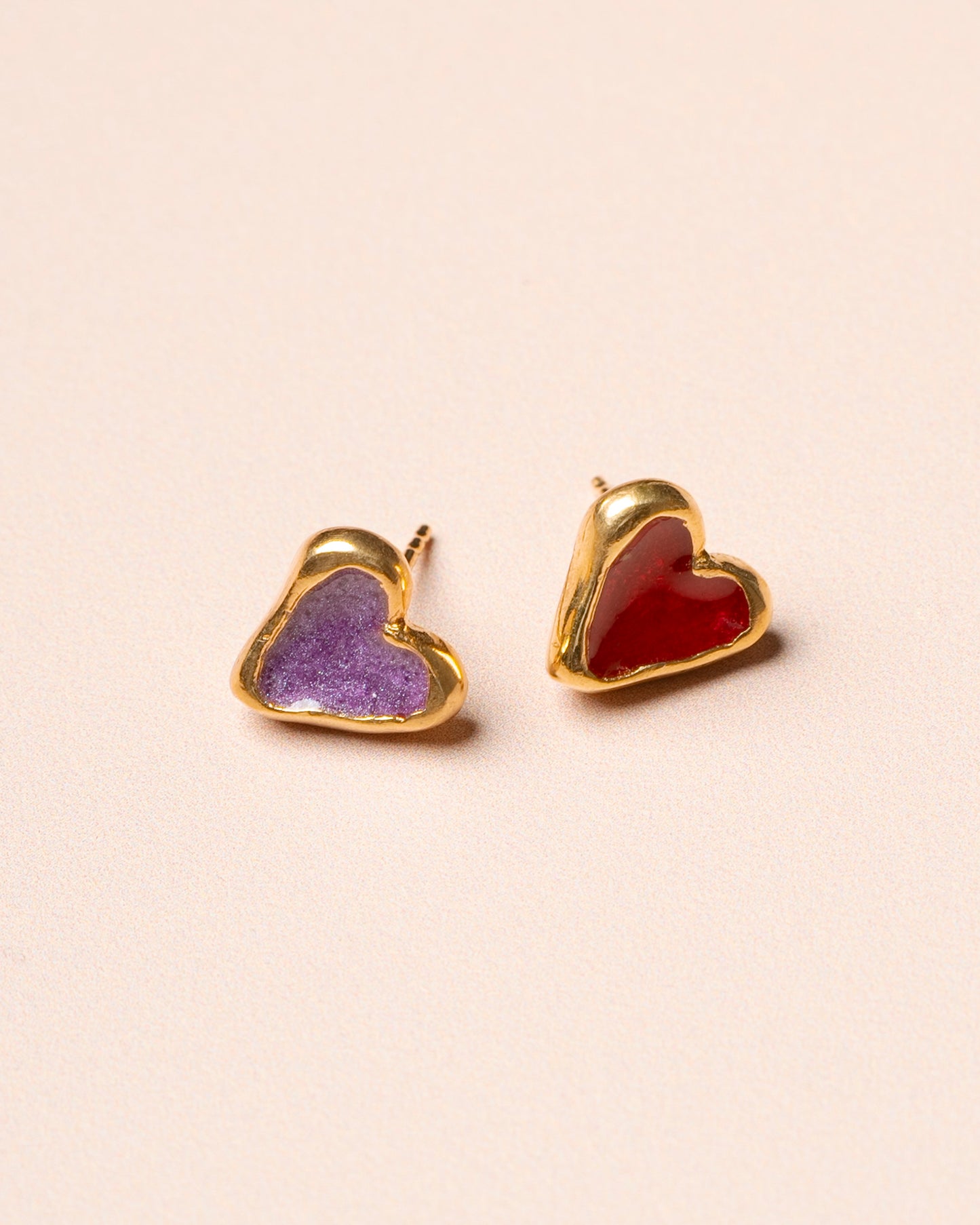 Earring Amore Ear Gold-Red-Purple