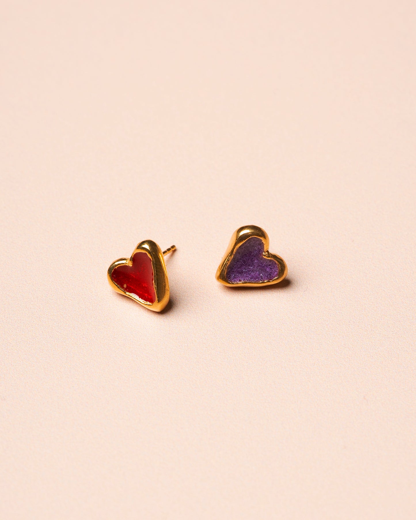 Earring Amore Ear Gold-Red-Purple
