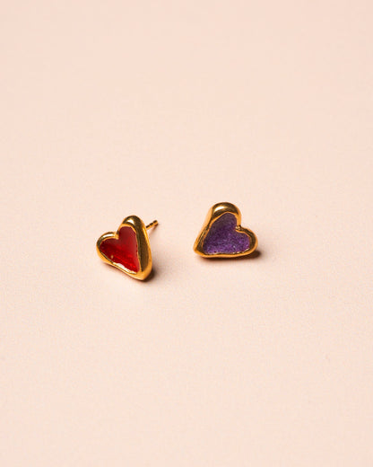 Earring Amore Ear Gold-Red-Purple