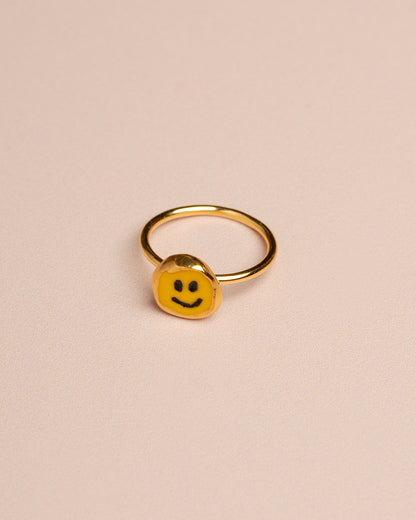 Ring Happy Face Ring Gold