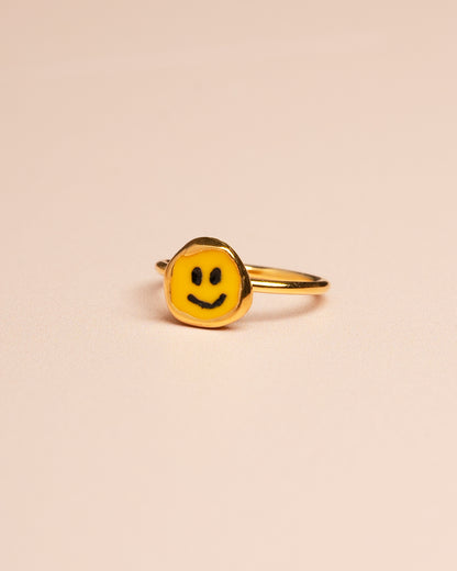 Ring Happy Face Ring Gold