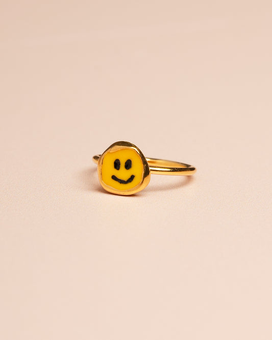 Ring Happy Face Ring Gold