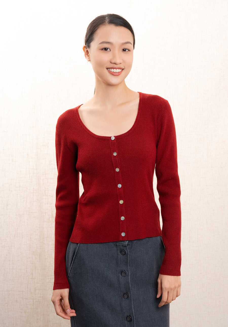 Cardigan Chm-24011 Ainoa Bordeaux