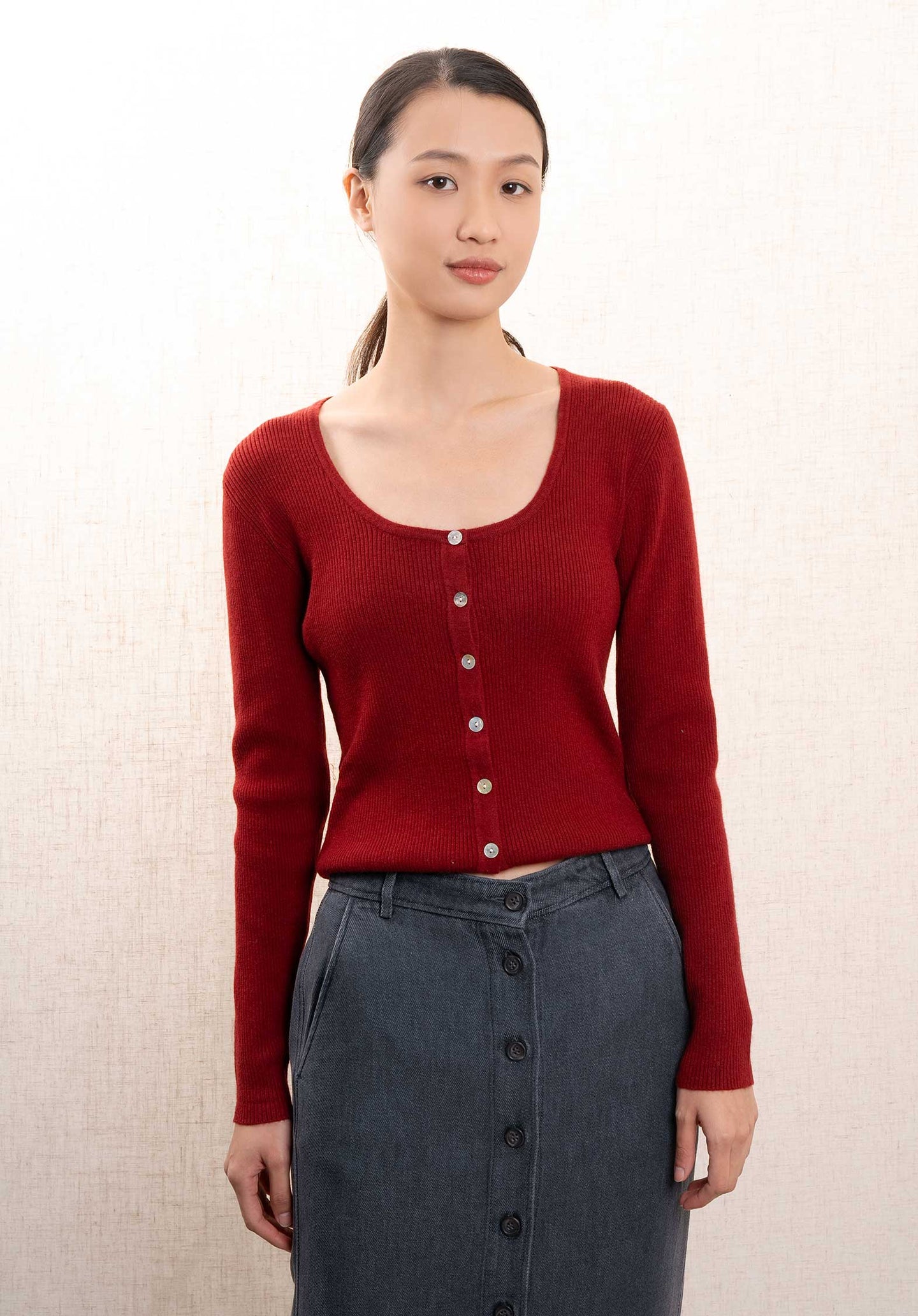 Cardigan Chm-24011 Ainoa Bordeaux