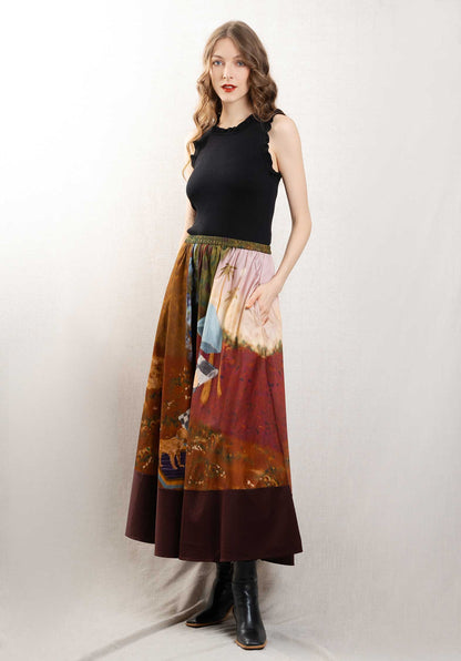 Skirt Print Blocked Sk Lakeside