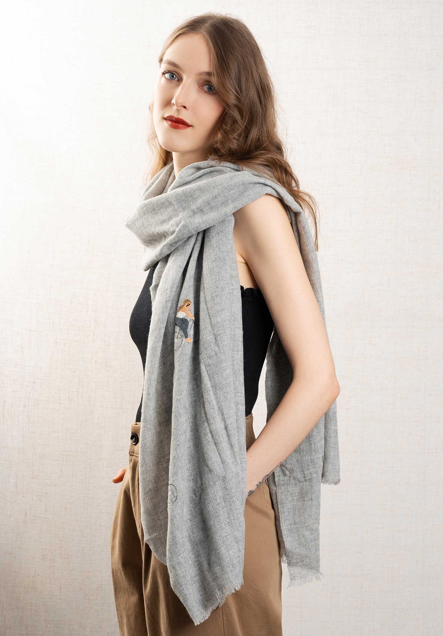 Scarf Hand Bycycle Mot Light-Grey